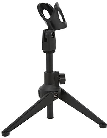 Soporte de Micrófono de Mesa, Mini Soporte de Micrófono de Escritorio Portátil, Soporte de Clip de Micrófono Plegable Ajustable, ángulo de Clip de Micrófono Giratorio, Altura de 20,5 a 27 Cm, para con