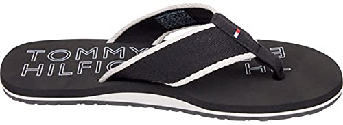 Tommy Hilfiger Herren Flip Flops Sporty Hilfiger Beach Sandal Badeschuhe, Schwarz (Black), 40