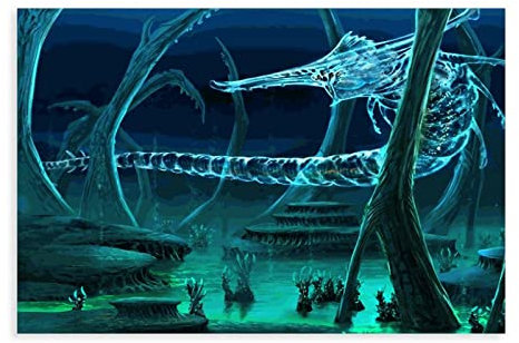 Subnautica Meeresboden Tiefsee Spiel Leinwand Poster Leinwand Poster Wandkunst Dekor Druck Bild Gemälde für Wohnzimmer Schlafzimmer Dekoration Rahmen Stil 50 x 75 cm