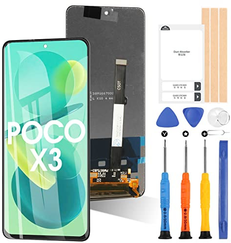 para Poco X3 Poxo X3 NFC Poco X3 Pro LCD Pantalla táctil digitalizador Cristal Montaje con Herramientas (Negro)