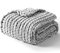 YNM Chunky Throw Blanket, Hand Knitted with Chenille Yarn, Skin Friendly, Ventilated and Breathable, Machine Washable, Home Décor Piece for Couch, Sofa and Bed (Glacier Grey, 50x60 Inch)