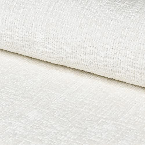 Heko Panels Polsterstoff Meterware Bouclé Optik Premium Stoff Aus PES Teddystoff Nähstoffe Möbelstoffe Dekostoffe Handwerken UV-beständig Wasserdicht Tenza Weiß 1 Meter 143 x 100 cm