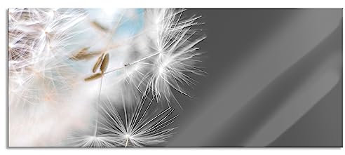 Pixxprint Glasbild Panorama, Wandbild aus Echtglas, hübsche Pusteblume, 120x50 cm, inkl. Aufhängung und Abstandshalter
