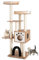 GOPLUS Árbol para Gatos de Madera de XXL 176 CM, Torre para Gatos de 5 Niveles con Poste Rascador de Sisal, Diseño Antivuelco, Árbol Rascador con Cojines Cómodos, 59×59×176CM
