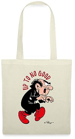 Spreadshirt Die Schlümpfe Gargamel Up to No Good Spruch Stoffbeutel, One Size, Natur