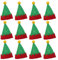 LOVIVER 12 x Weihnachtsmütze, Mini-Weihnachtsmützen, Dekoration, weiches Kostüm, Puppenhandwerk, Mini-Kappen, Weihnachtsmann-Weihnachtsmütze, Mütze für Damen, GRÜN