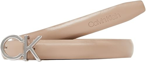 Calvin Klein Damen Gürtel Thin Belt aus Leder, Beige (Chanterelle), 135 cm