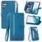 JayModCase Custodia per Samsung Galaxy A54 5G, con chiusura lampo Funzione Stand scomparti [Magnetica] [Antiurto] Pelle portafoglio Cover per Samsung A54 5G - Blu