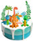 NyaSaa Dinosaur Cake Toppers - 10PCS 3D Dinosaur Cake Decorations for Boy Girl Kids Birthday Party