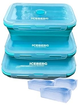 ICEBERG Ice Bath Ice Blocks Maker - 3 Pack | 40oz/1200ml Cube Trays Containers Reusable | Easy Removal Refill Freezing, ICEBERGBLOCK1200