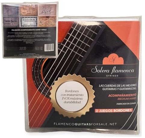 SOLERA FLAMENCA STRINGS Gitarrensaiten 'Begleiter' (2 Sätze mit Kanten) für Klassische Gitarre, Carbon, Leicht