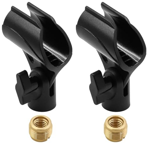 WANGCL 2 Stück Mikrofon Halterung Klammern mit 5/8 Zoll auf 3/8 Zoll Schraubenmutter Adapter für Handheld Mikrofonhalter