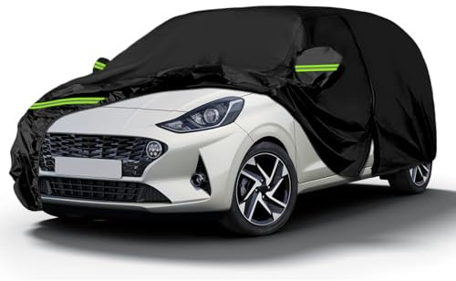 Autoabdeckung Wasserdicht Ersatz für Hyundai I10 PA/IA/AC3 2007-2024, Vollgarage Autoplane Outdoor, Auto Ganzgarage Abdeckplane Winter Sommer Allwetter Abdeckung für Regen Sonne Staub Schnee Schutz