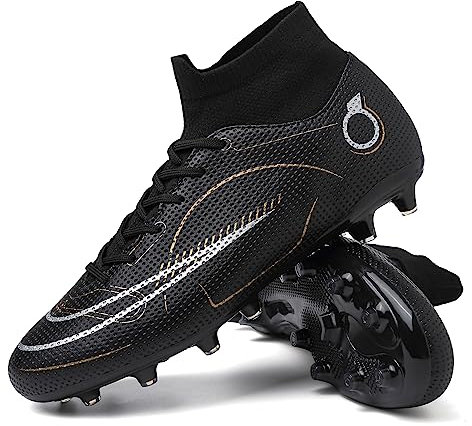 RDYLBU Scarpe da calcio da uomo Madame Grande Ragazzo Football Shoes AG/TF, Nero Ag, 38 EU