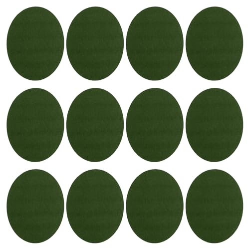 PATIKIL Iron-on Patches, 12 Pack Velvet Elbow Knee Patches Oval Repair Patches Kit for Clothing Sweater Pants Shirts Jackets Mending and Decorating, Green