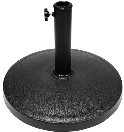 Cast Iron Effect Parasol Base 12kg, Umbrella Stand for Outdoor Garden Patio Heavy Duty Parasol Holder with Tightening Screw Round Shape weighted Furniture Stand Canopy Gazebo Awning -Diameter 45mm
