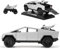 TGRCM-CZ 1/32 Tesla Cybertruck Elektrisches Pick-Up LKW Modell Auto Mit einem Motorrad, Zink Legierung Pull Back Spielzeugauto mit Ton und Licht für Kinder Jungen Mädchen Geschenk (silbrig)
