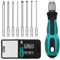 8 in 1 Screwdriver Set 1/4 Magnetic Screwdriver with 4 Flat 4 Cross Head Bits, Ergonomic Screwdriver Hand Tools, Soft-Grip Handle Interchangeable Chrome Vanadium Screwdrivers