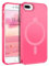 DUEDUE for iPhone 7 Plus/iPhone 8 Plus Case Magnetic [Compatible with MagSafe] Shockproof Full Camera Protection, Anti-Scratch Translucent Matte Back Case Cover for iPhone 7 Plus/8 Plus 5.5, Hot Pink