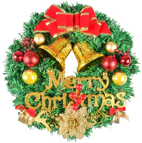 30cm Weihnachtsdeko Kranz Tür, Türkranz Weihnachten Haustür, Weihnachtskranz, Weihnachten Girlande, Eihnachten Dekoration Weihnachtsdeko Tür Kranz