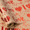 RUSPEPA Kraft-Geschenkpapierrolle – Minirolle – Geschenkpapier für Liebhaber mit rotem Herz- und Textmuster aus Folie, ideal für Valentinstag, Partys und mehr – 43,2 cm x 10 m
