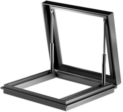XILYZMO Dachfenster Kippfenster, Deck Installation Dachfenster, Geneigtes Flachdach Dachfensterabdeckung, Aluminium Manuelle Entlüftung Unterirdische Beleuchtung Schachtfenster(75x80cm)