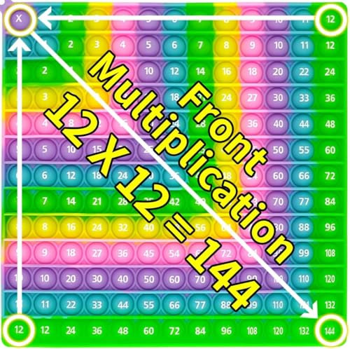 Pop it Fidget Spielzeug, Multiplikation Pop It, Push Pop Bubble Fidget Toy, Silikon Fidget Spielzeug, Fidget Toys Regenbogen, Rainbow Multiplikationsbrett für Kinder