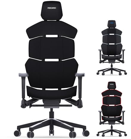 RECARO Nxt Full Upgrade – Ergonomischer Gaming Chair | Material: Stoff/Stoff | ideal auch als Bürostuhl oder Schreibtischstuhl | individuell einstellbar | 150 Kg – Raven Black