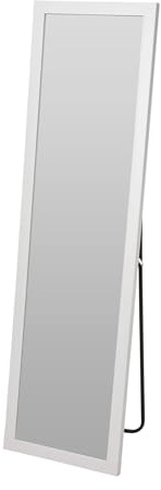Well Home Miroir sur Pied 25,2 x 125,2 cm Blanc avec Support métallique