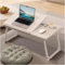 Bandeja para Cama, Mesa Plegable de Desayuno Mesa Ordenador Portátil Multifunción Mesa de Ordenador portátil para Cama y sofá (AB, Blanco)