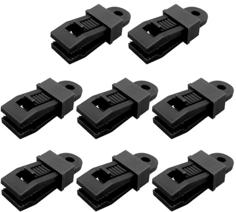 8 pièces Pince pour Bache, Fixation bache Multifonction Attache Bache pour Tentes, Couvertures, Auvents, Banderoles, Bâches de Piscine