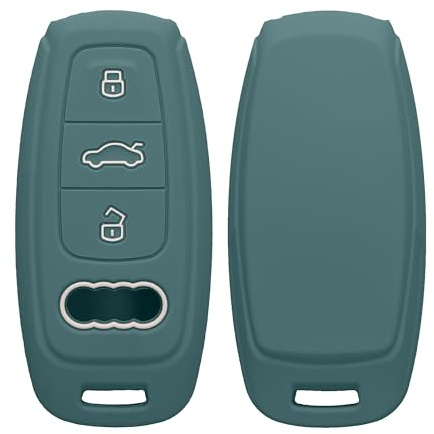 kwmobile Schlüsselhülle für Audi A6 A7 A8 Q7 Q8 3-Tasten Autoschlüssel Keyless Hülle - Autoschlüssel Schlüssel Hülle aus Silikon - Schlüsselschutz Gehäuse in Arctic Night