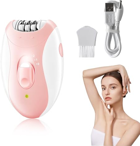 Epilierer Damen für Ganzkörperanwendung, 2 Geschwindigkeiten Elektrischer Epilierer, Elektrischer Rasierer für Frauen mit Edelstahlklinge, Epilierer mit LED-Licht, für Gesicht Körper Achselhöhle Bein