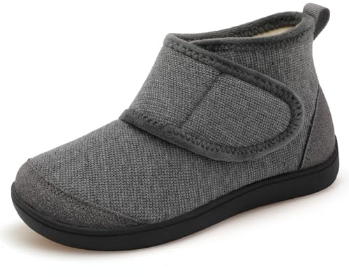 JOINFREE Women's Wide Fit Slipper Boots Fleece Lined Non-Slip Winter Booties Comfort Shoes for Swollen Sensitive Feet