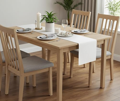 Magna Collection Table Runner - White Table Runners for Dining Table 33cm x 183cm - 100% Cotton, Durable, and Wrinkle-Resistant Stitching, Ideal for Christmas Party Decoration