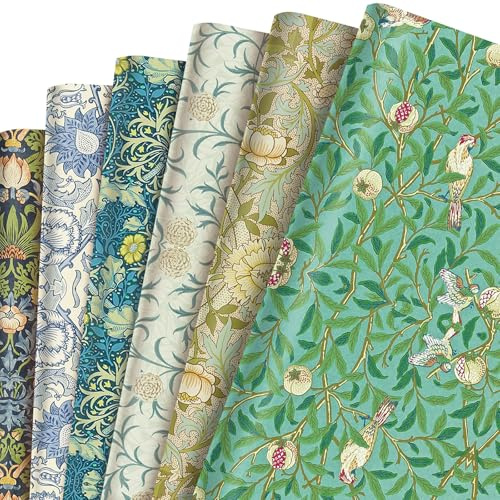 6 PCS Vintage Pattern Wrapping Paper, Birthday Wrapping Paper, Retro Pattern Gift Wrap for Christmas Party, Elegant Giftwrap for Women Adults