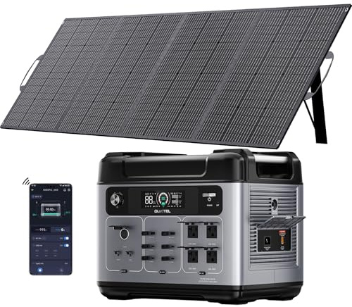 OUKITEL P2001E Pro 3200W Solargenerator mit 200W Solarpanel, 2048Wh Powerstation, 1800W Schnellladung, Intelligente APP-Steuerung, Notstromversorgung für Zuhause, Camping & Outdoor-Backup-Akku