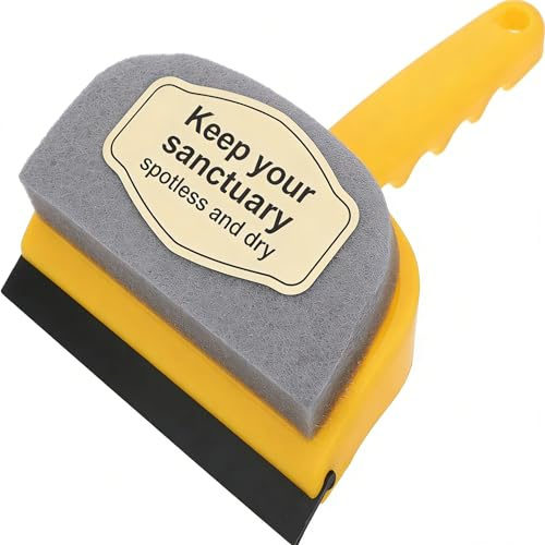 Ibasenice Mini Shower Squeegee Silicone Yellow 1 Count | Silicone Blade, Mirror and Sink Use, Compact 1 Count Design, Yellow Finish