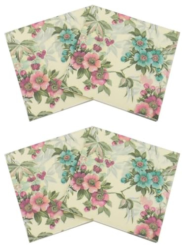 PAMINGONO Einwegservietten und Lebendige Farben mit Blumenmuster aus Papier 40 Stück Saugfähige Servietten Kreative Muster für Party und Bankett