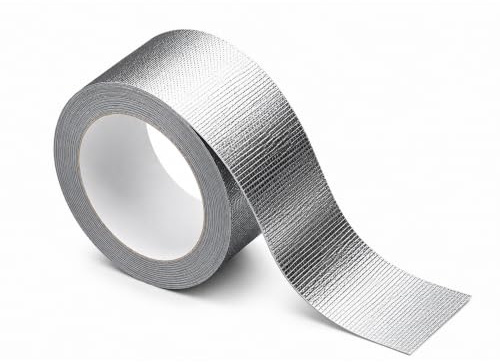 URMONA Aluminium-Klebeband 48 mm x 50 m, glasfaserverstärkt, hitzefest | Selbstklebendes Dichtband, Isolierband zur Rohrdämmung, Reparaturband für Lüftung, Klimaanlage und Außenbereich, wasserdicht