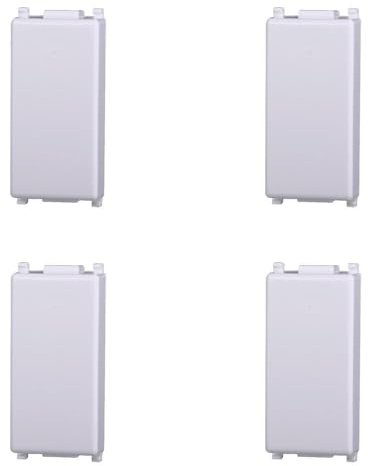 4 Pezzi Falso Polo Compatibile con Vimar Plana Bianco | Tappo Copriforo Modulo Cieco per Serie Civile | Placca Interruttore Presa