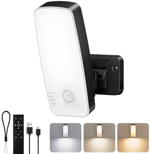 ONEWAY Motion Sensor Lights Outdoor with Remote, Rechargeable Wall Lights | 10000mAh Battery Operated,3 Modes, IP65 Waterproof, 3CCT & Timer LED Security Lamp for Garage,Porch,Garden,Patio