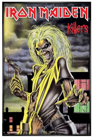 Grindstore Iron Maiden (Killers) Maxi Poster - Black Gloss Framed - Framed Poster Print, Wall Decor/Art, Home Gift Idea, For Living Room, Bedroom, Home or Office Display