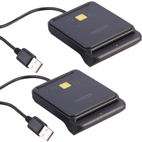 Xystec NFC Kartenleser: 2er-Set USB-RFID-/NFC-/Chipkarten-/Smartcard-Reader, für eID-Nachweis (IC-RFID-Kartenleser, ID)