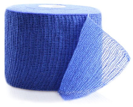 Horn Medical Horn-Haft krepp color - Kohäsive Fixierbinde, weich, rutschfest, hautverträglich, selbsthaftend, Blau (8 cm x 20 m)