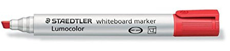 Staedtler Lumocolor 351 Whiteboard-Marker Rundspitze und Keilspitze, verscheidene Farben zur Auswahl (Keilspitze rot, 10)