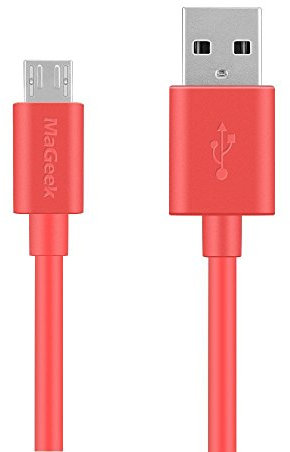 MaGeek® 1.8m Extra Langes Premium Micro USB Kabel Schnell Aufladen Synchronisationen und Ladekabel für Android, Samsung, HTC, Motorola, Nokia, LG, HP, Sony,und mehr (Rosa)