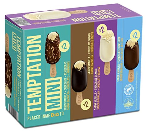 DIA TEMPTATION helado mini bombón mix caja 8 uds 288 gr