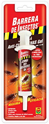 COMPO Barrera de Insectos Jeringa Anti-cucarachas, 1 Gota elimina más de 100 cucarchas, Máxima eficacia, Gel 10gr, El embalaje puede variar