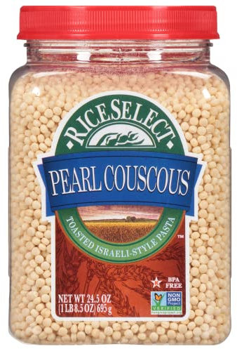 RiceSelect Pearl Couscous, Israeli-Style Non-GMO and Vegan Couscous Pasta, 24.5 Ounce Jar